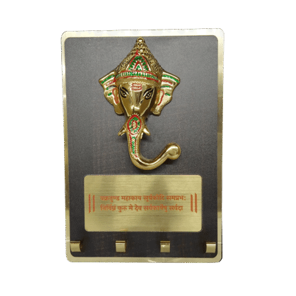 Lord Ganesha Key Holder for Home Decor - Metal Ganesh Wall Mount Key Hanger for Office - Religious Diwali - Housewarming Gifts Item