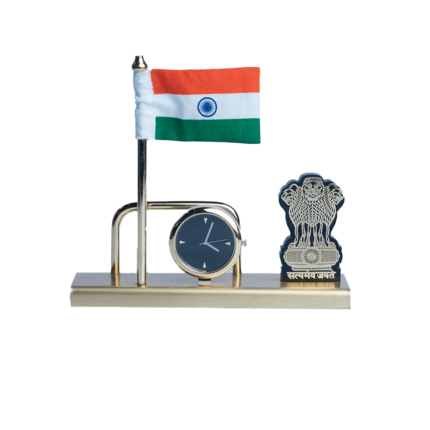 Indian Flag with Clock and Ashok Stambh