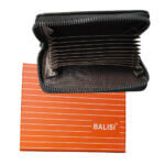 Pocket Sized Stitched PU Leather Credit Card Holder Visiting Business Card Case Wallet with Magnetic Shut for Men & Women