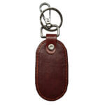 Genuine Leather Car Keychain, Universal Key Fob Keychain, Leather Key Chain Holder for Men and Women_Navy logo Engraved