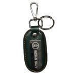 Genuine Leather Car Keychain, Universal Key Fob Keychain, Leather Key Chain Holder for Men and Women_Navy logo Engraved