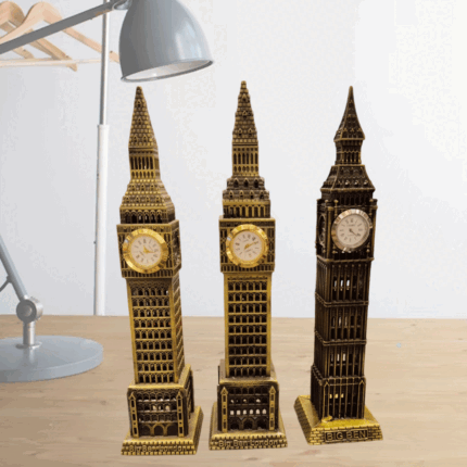 Iron Decorative Big Ben Statue in Golden Antique Color
