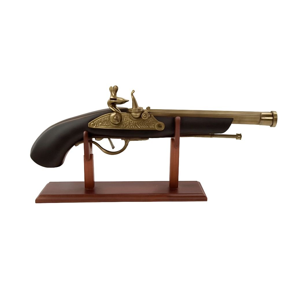 VINTAGE GUN WITH WOODEN STAND 17.5 inch (2)
