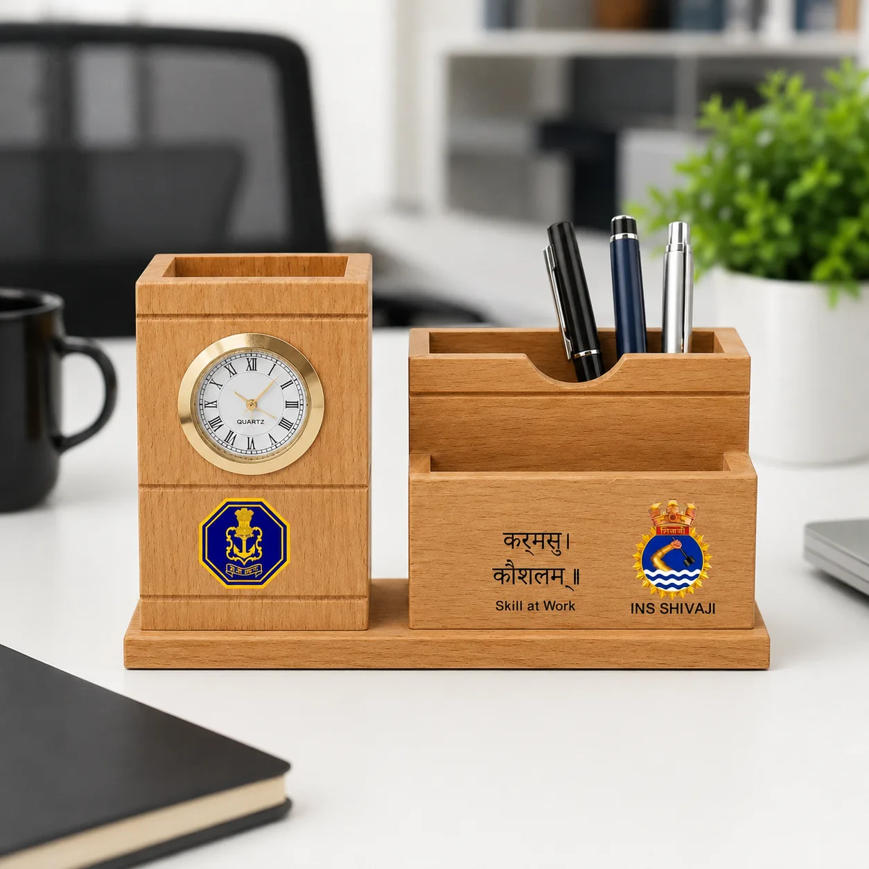 WOODEN PEN STAND UV printing_gift