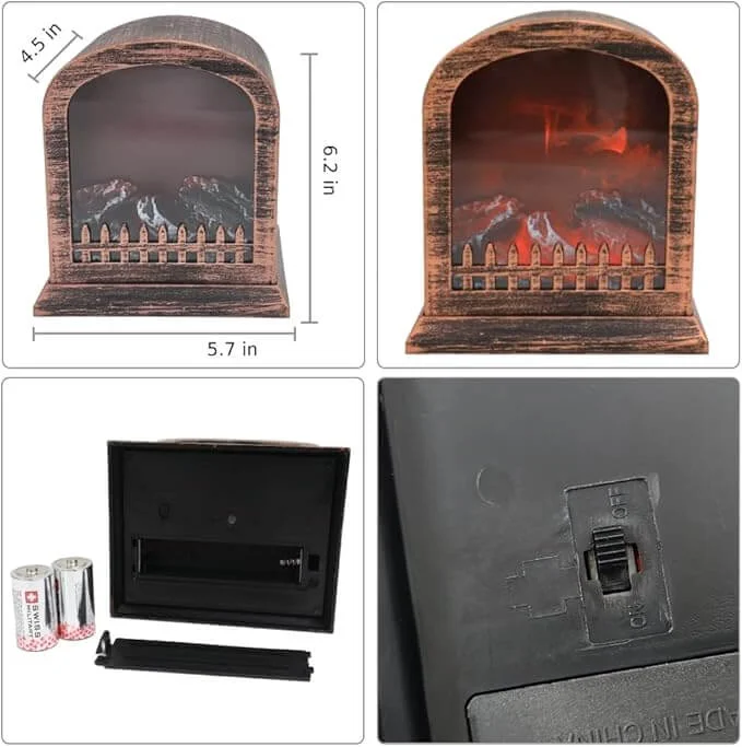 Led Fireplace Log Fire Effect Lamp