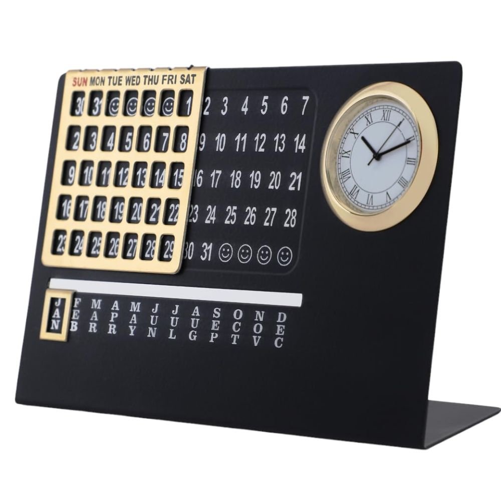 Lifetime Table Calender with Clock