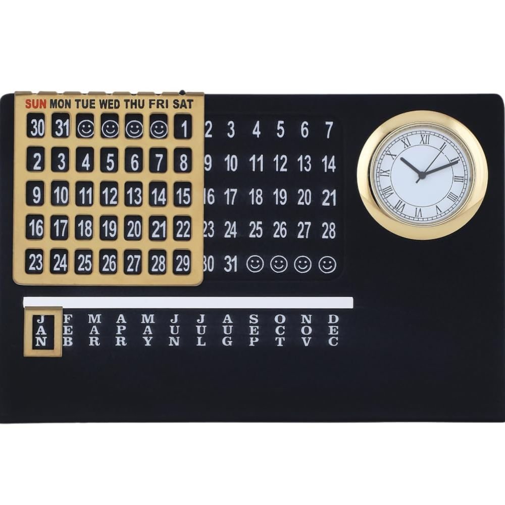 Lifetime Table Calender with Clock