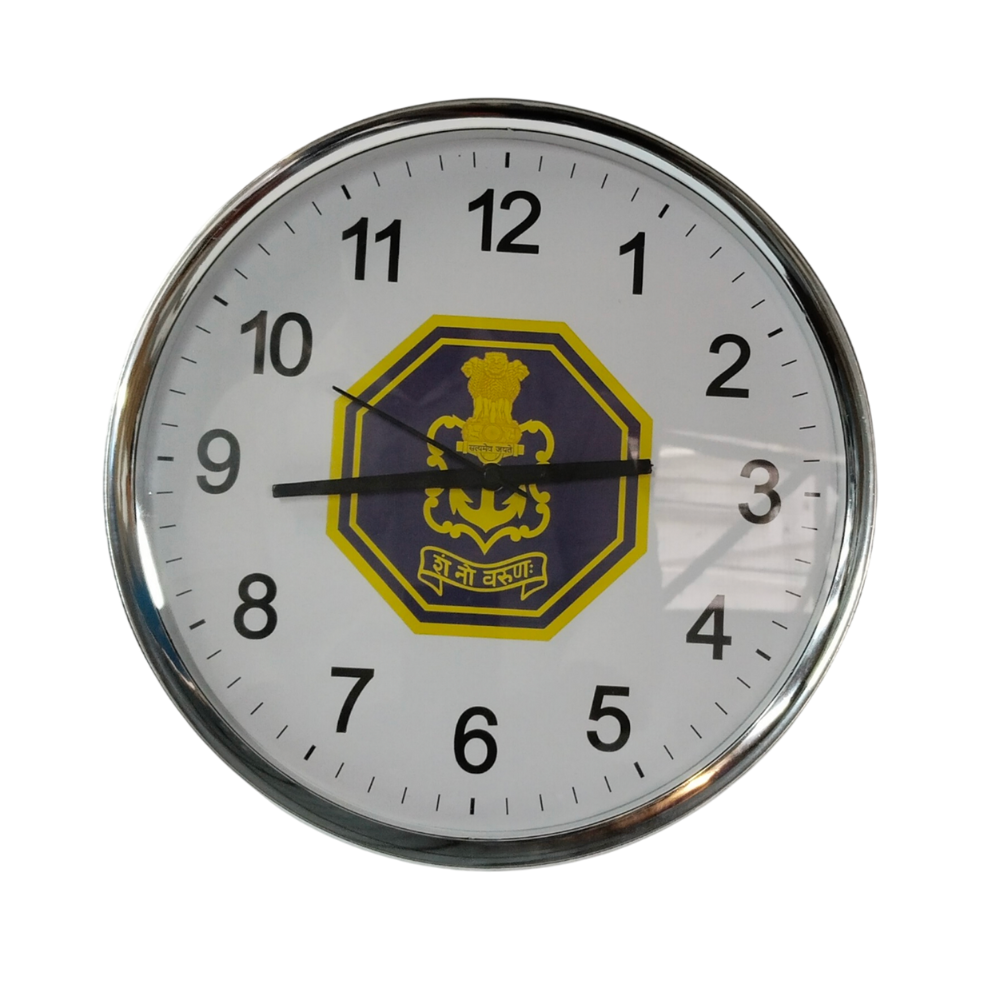 Wallclock 12 Round Navy Logo