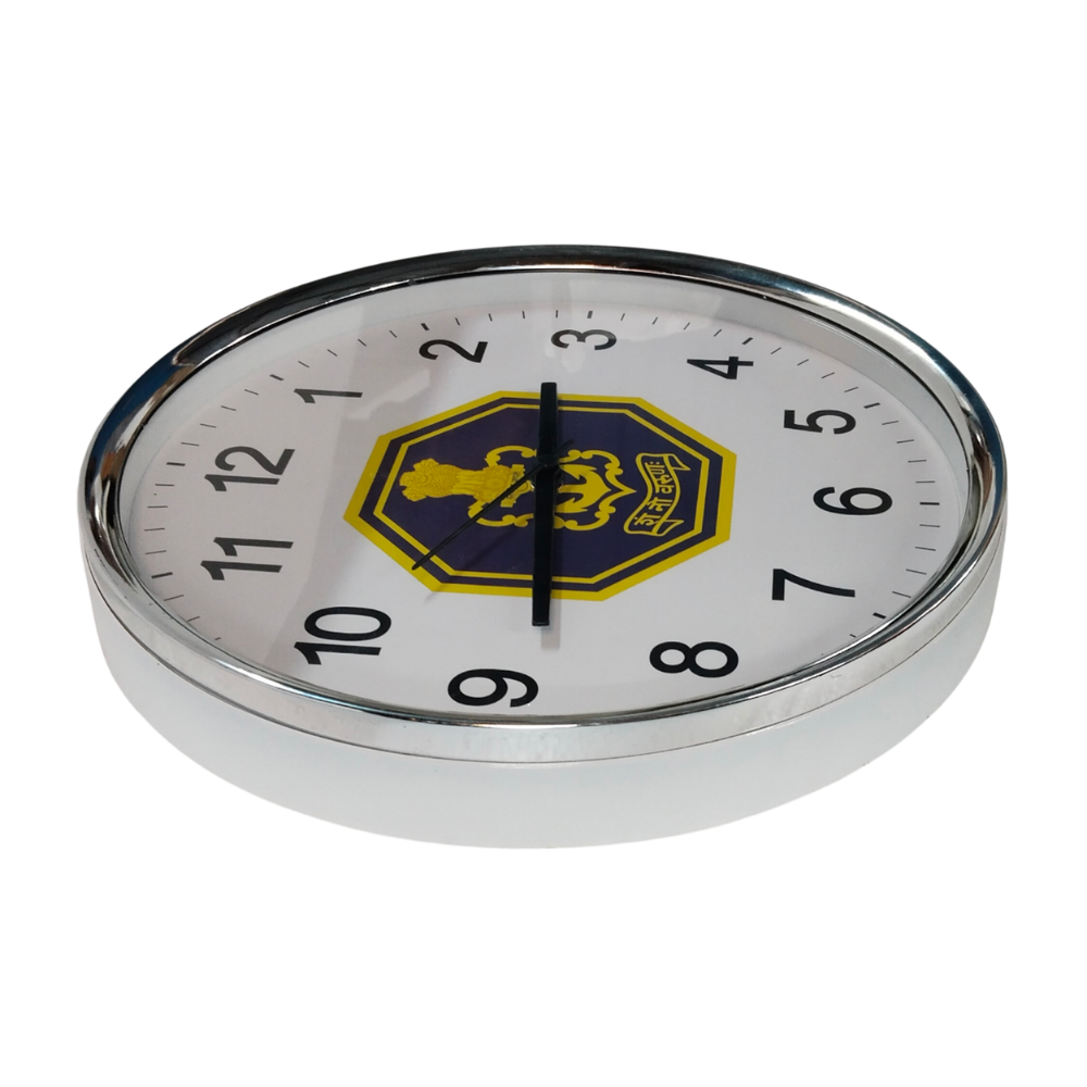 Wallclock 12 Round Navy Logo