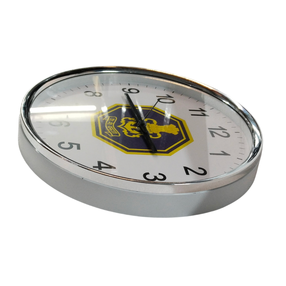 Wallclock 12 Round Navy Logo