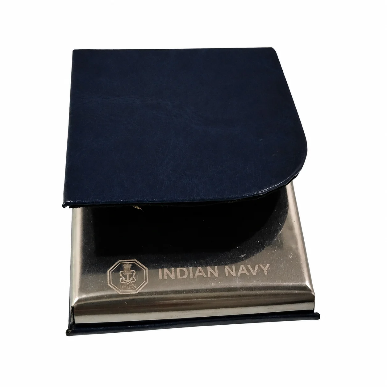 Indian Navy Premium Metal & Leather Visiting Card Holder