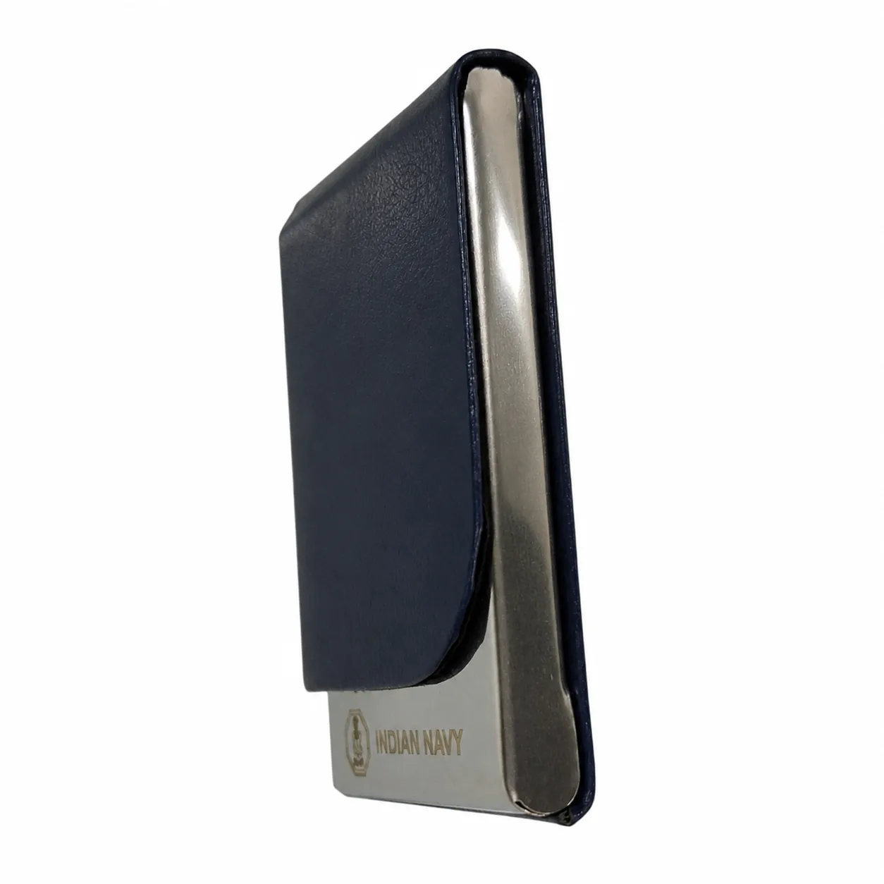 Indian Navy Premium Metal & Leather Visiting Card Holder
