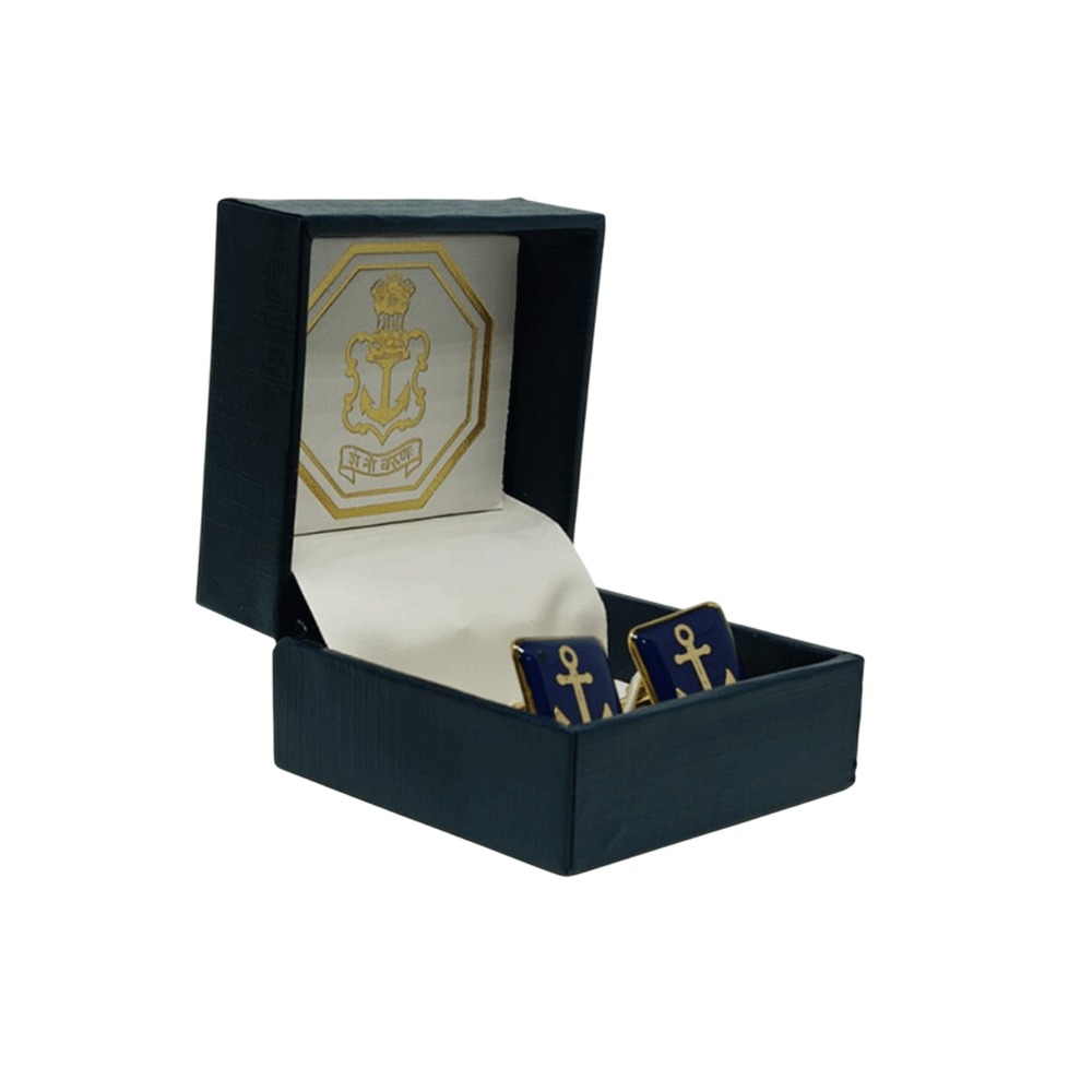 Navy Blue Anchor Cufflink Gift Set