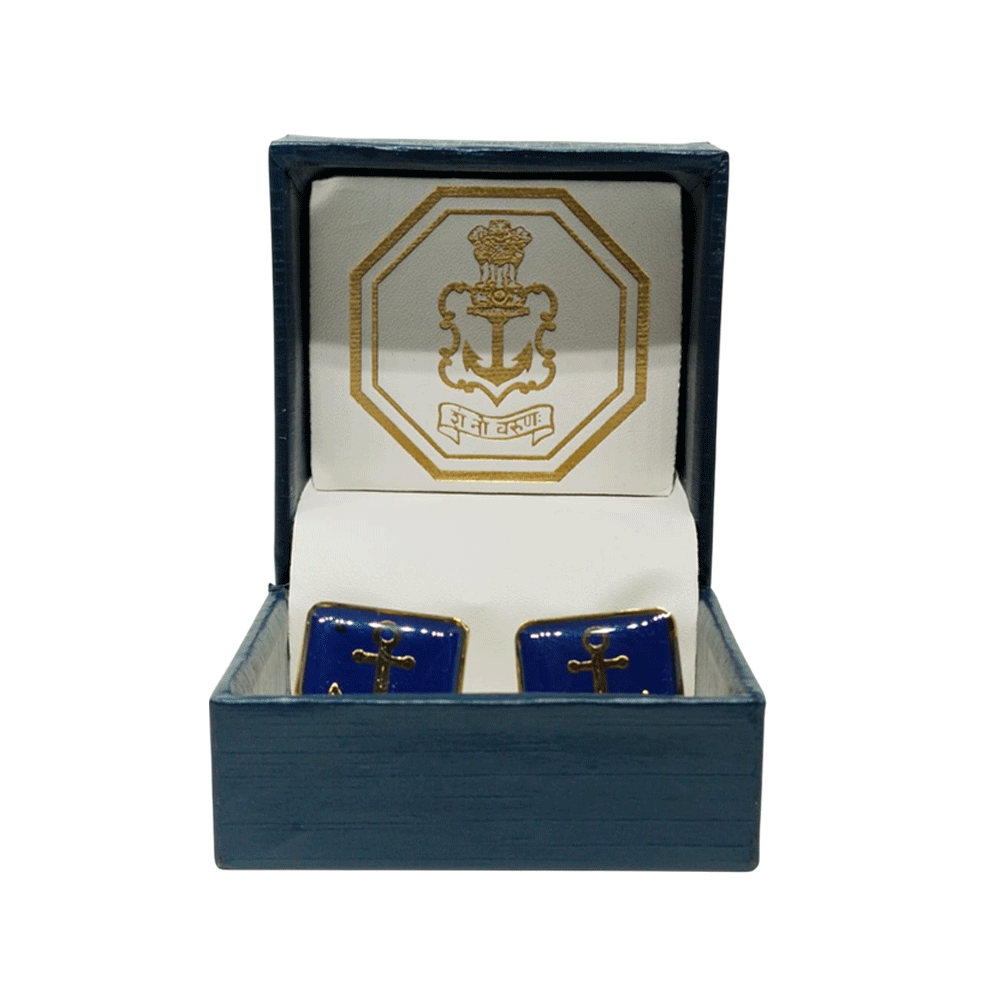 Navy Blue Anchor Cufflink Gift Set