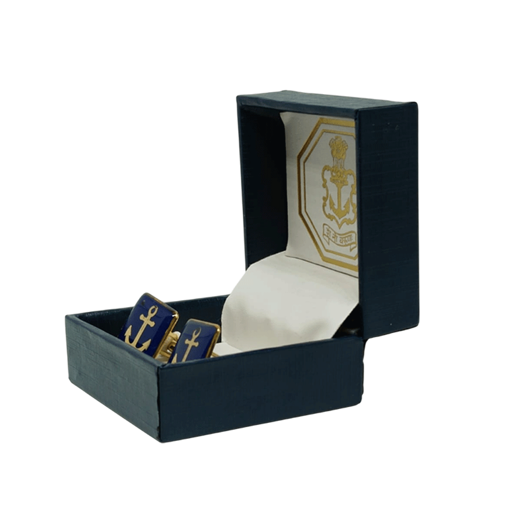 Navy Blue Anchor Cufflink Gift Set