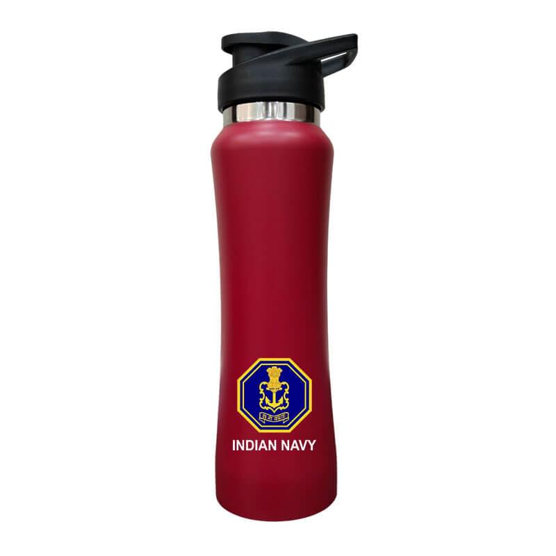 Indian Defence Logo Engraved Stainless Steel Water Bottle